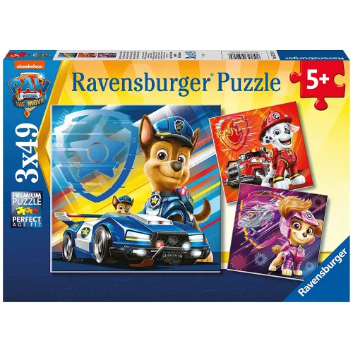 Ravensburgen puzzel 3x49 stukjes 5+ Paw Patrol the movie